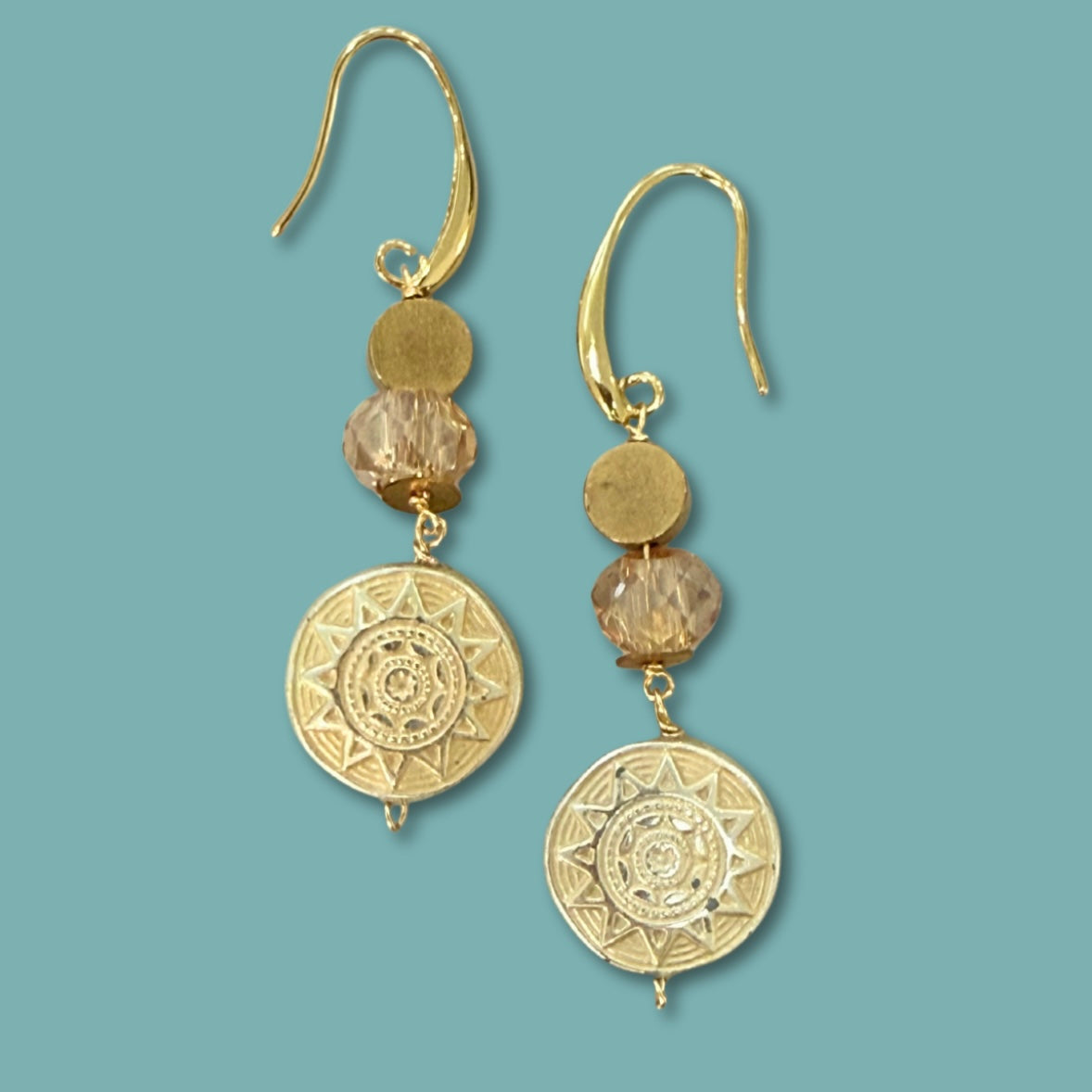 Beaded Dangle Earrings - Boho Drops Neutral