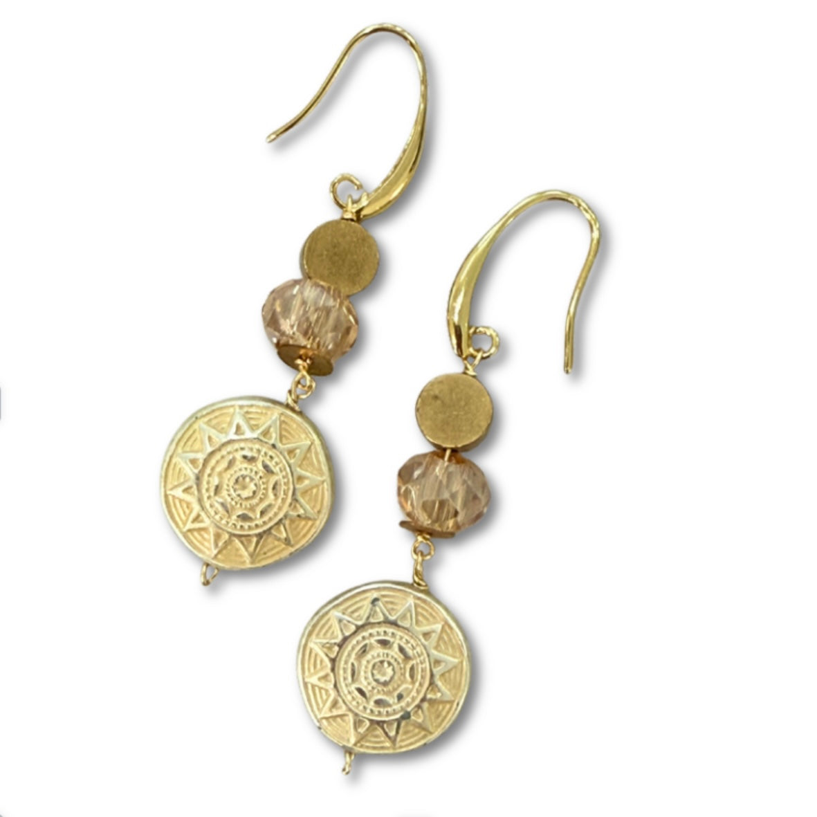 Beaded Dangle Earrings - Boho Drops Neutral