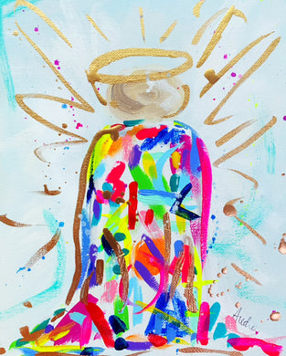 Rainbow Abstract Angel Reproduction Print