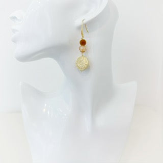 Beaded Dangle Earrings - Boho Drops Neutral