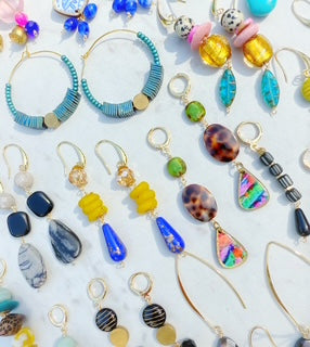 Beaded Dangle Earrings - Boho Drops Chain