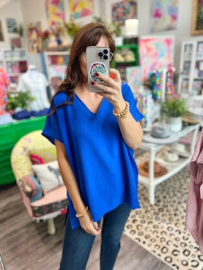 Solid Royal Blue Tunic Top