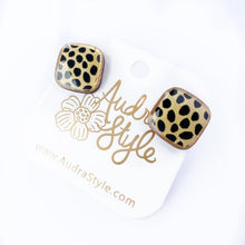 Load image into Gallery viewer, Square Stud Earring - Cheetah Dot