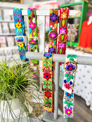 Peruvian Handmade Embroidered Belt flower patterns