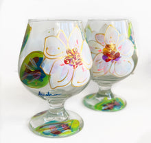 Load image into Gallery viewer, Hand Painted Magnolia Brandy Glass