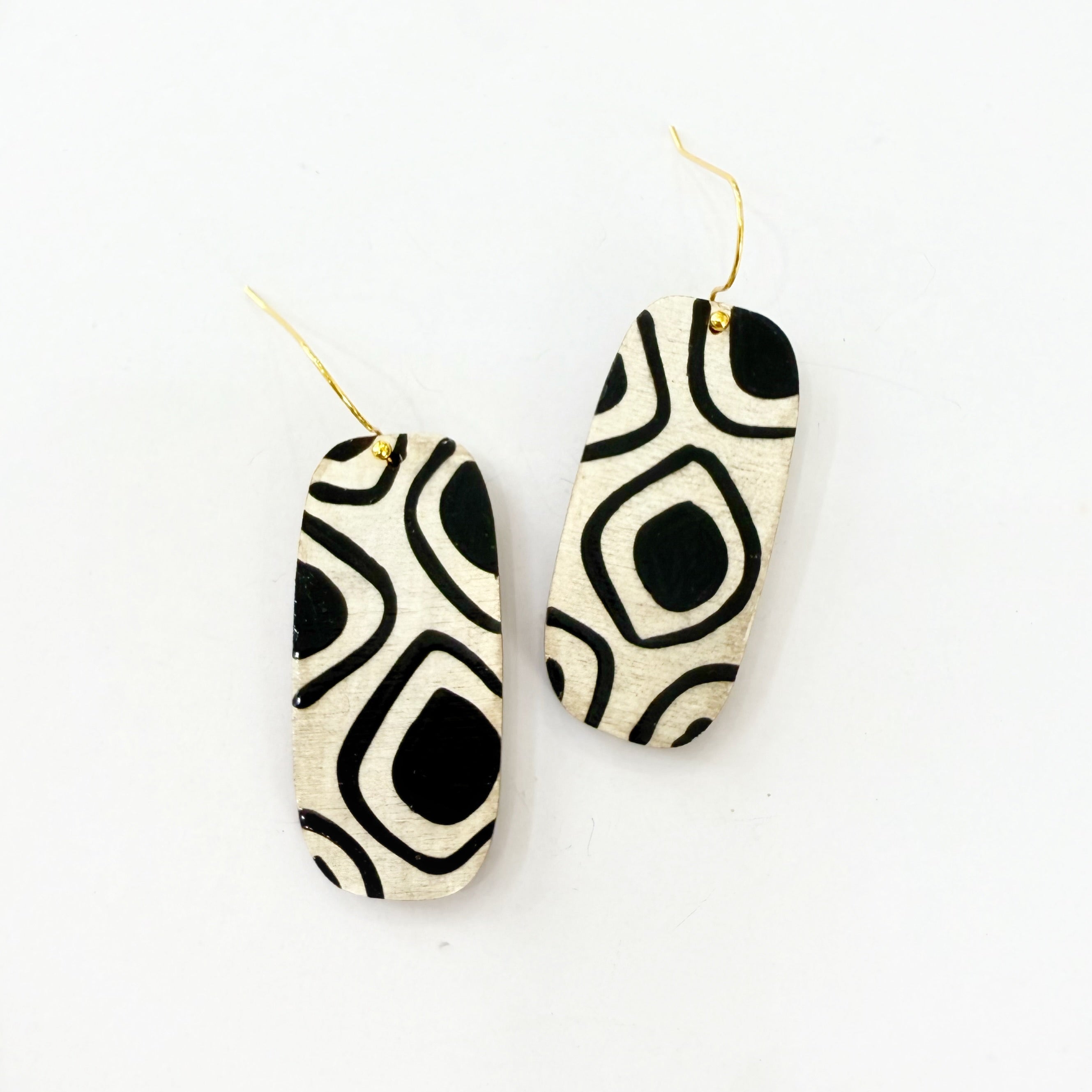 Black and White Hand Painted Retro Dangle