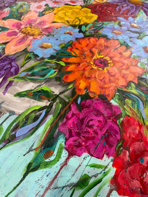 "Prove Them Wrong" Large Original 36x48" Floral Painting