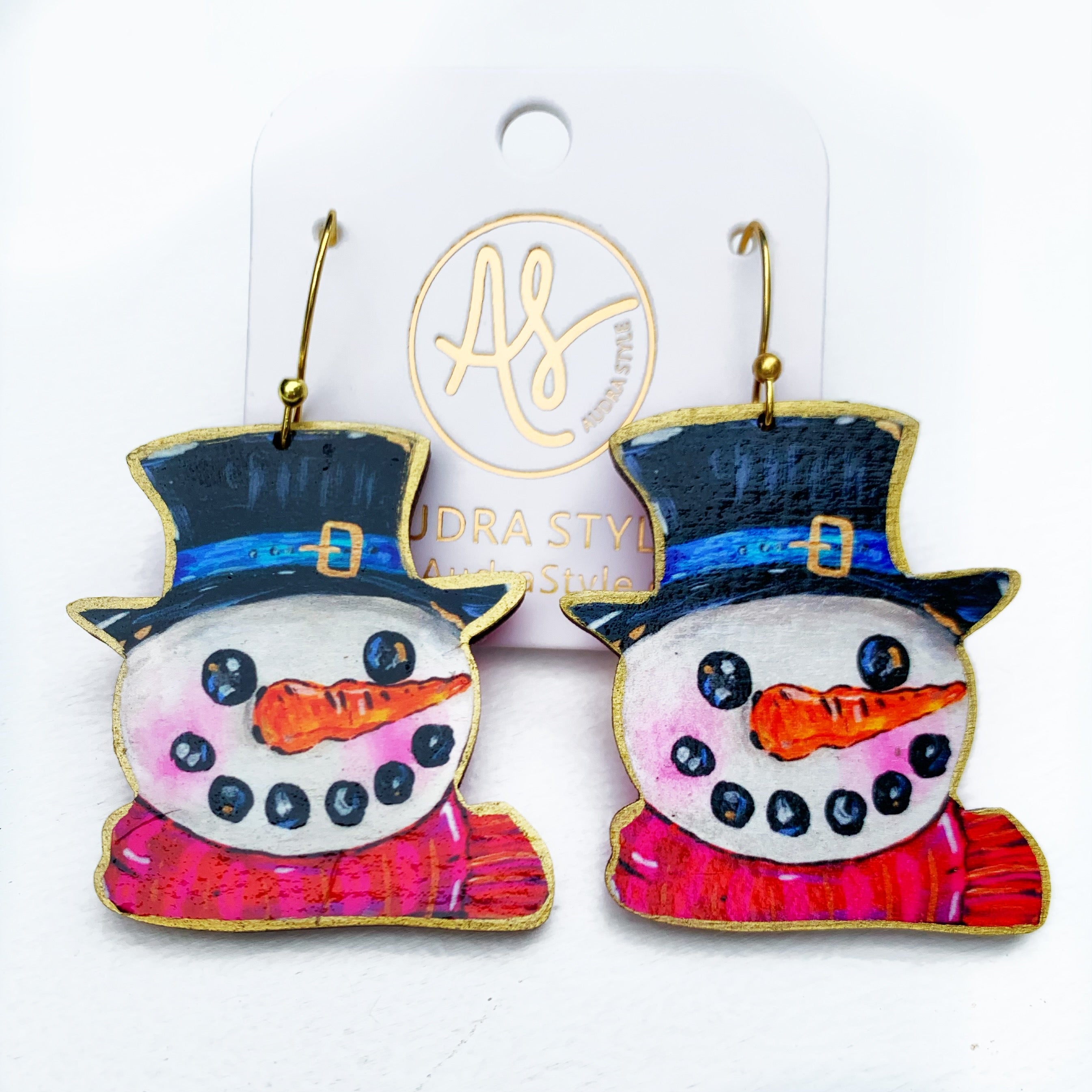 Christmas Earring - Snowman Face