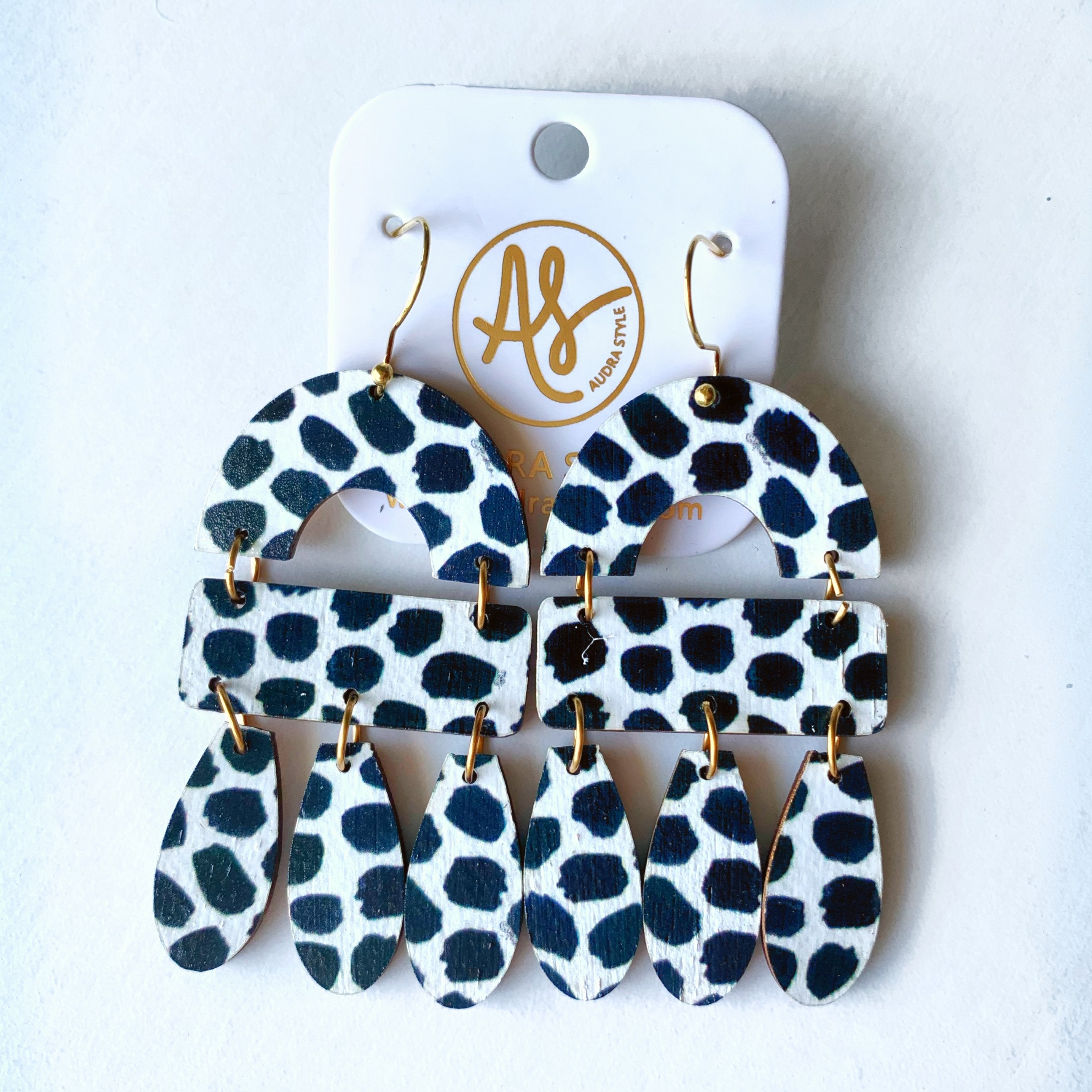 Elizabeth - Black Dot Statement Earring