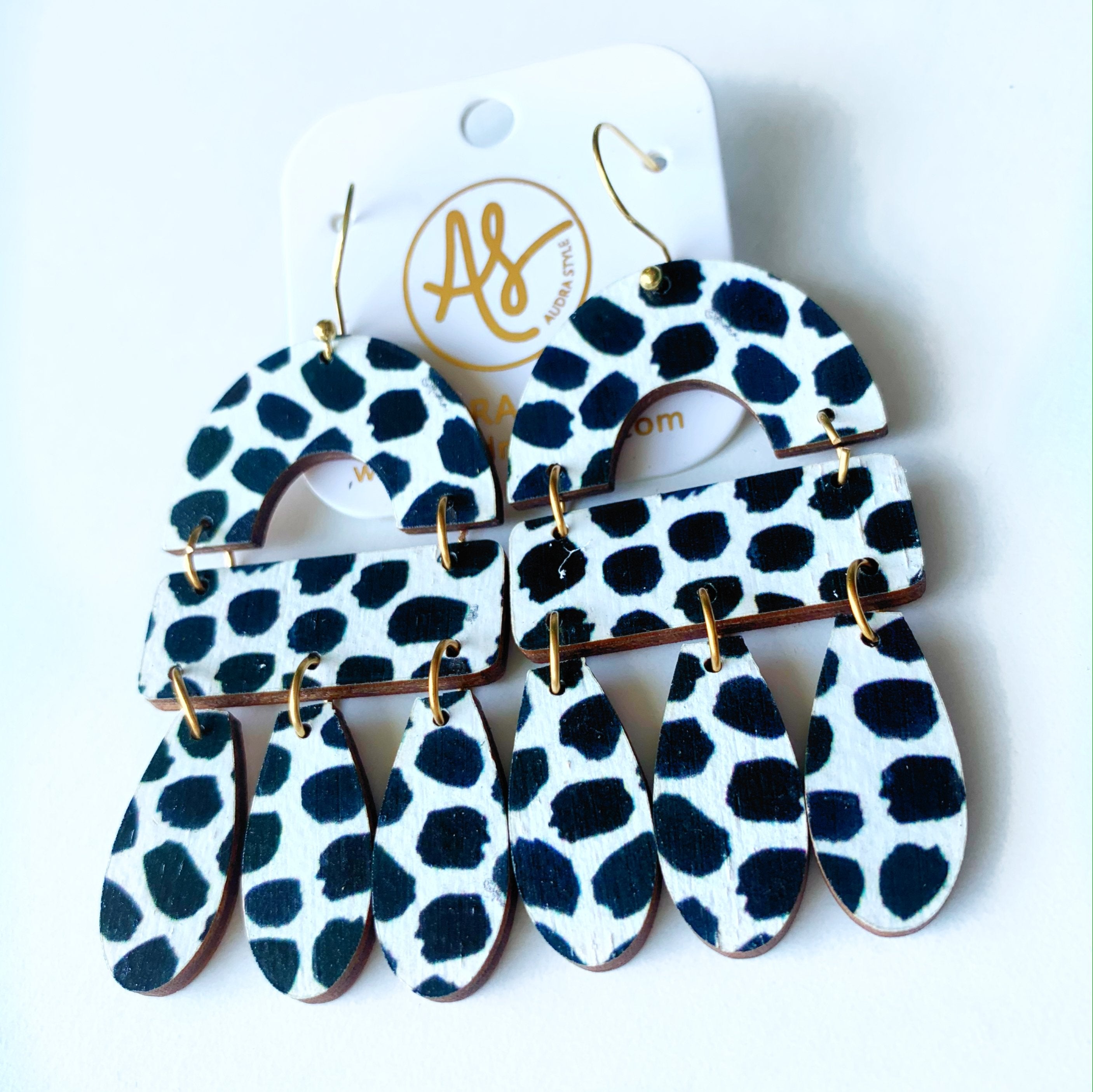 Elizabeth - Black Dot Statement Earring
