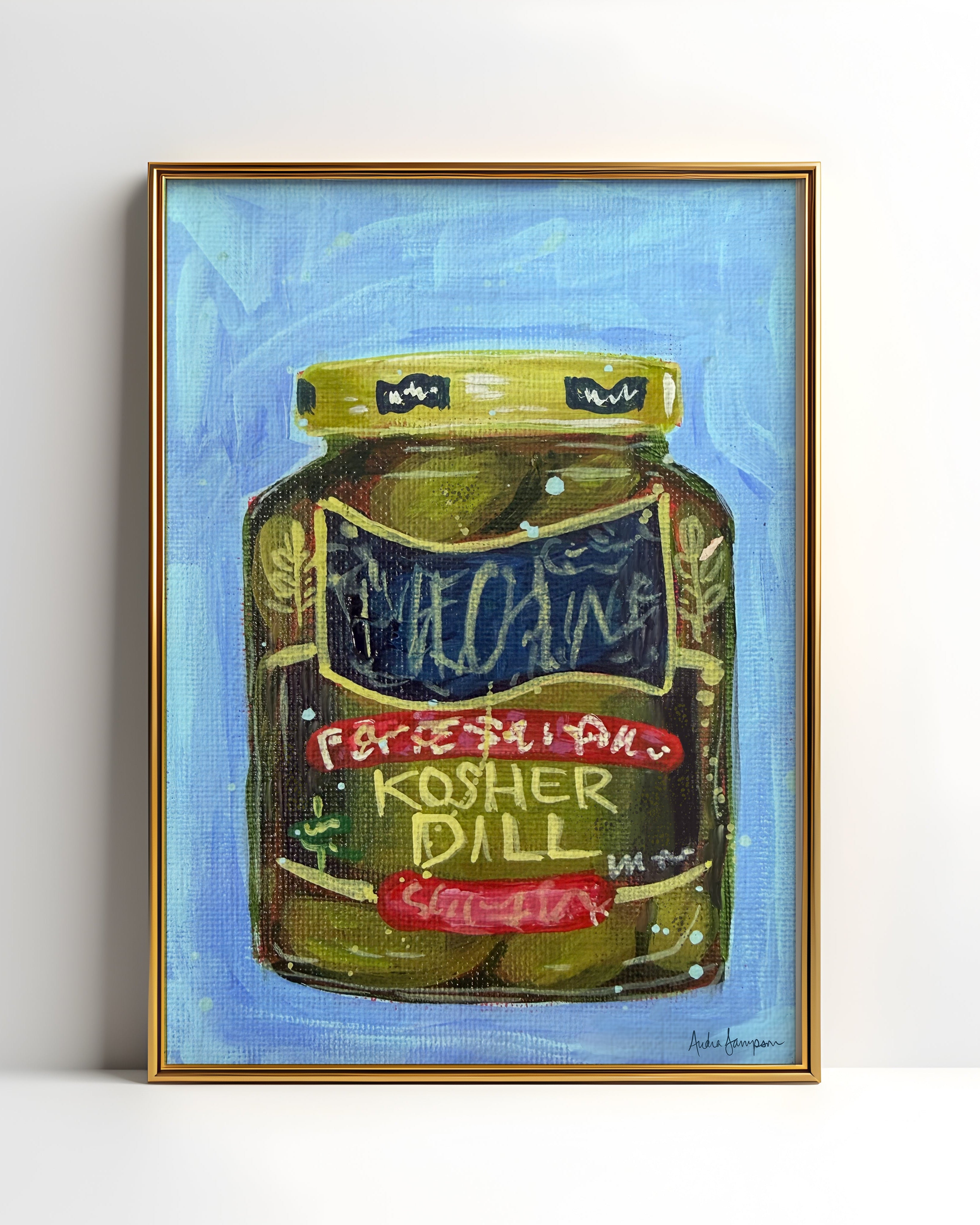 Pickle Jar Art Print | Bold Colorful Southern Kitchen Wall Art