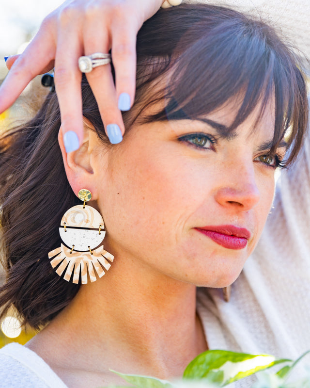 Roxie - Cream Abstract White Grey Fleck Pale Cheetah