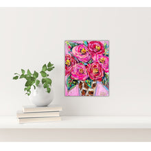 Load image into Gallery viewer, Red Pink Roses Leopard Vase Reproduction Print - On Paper or Canvas