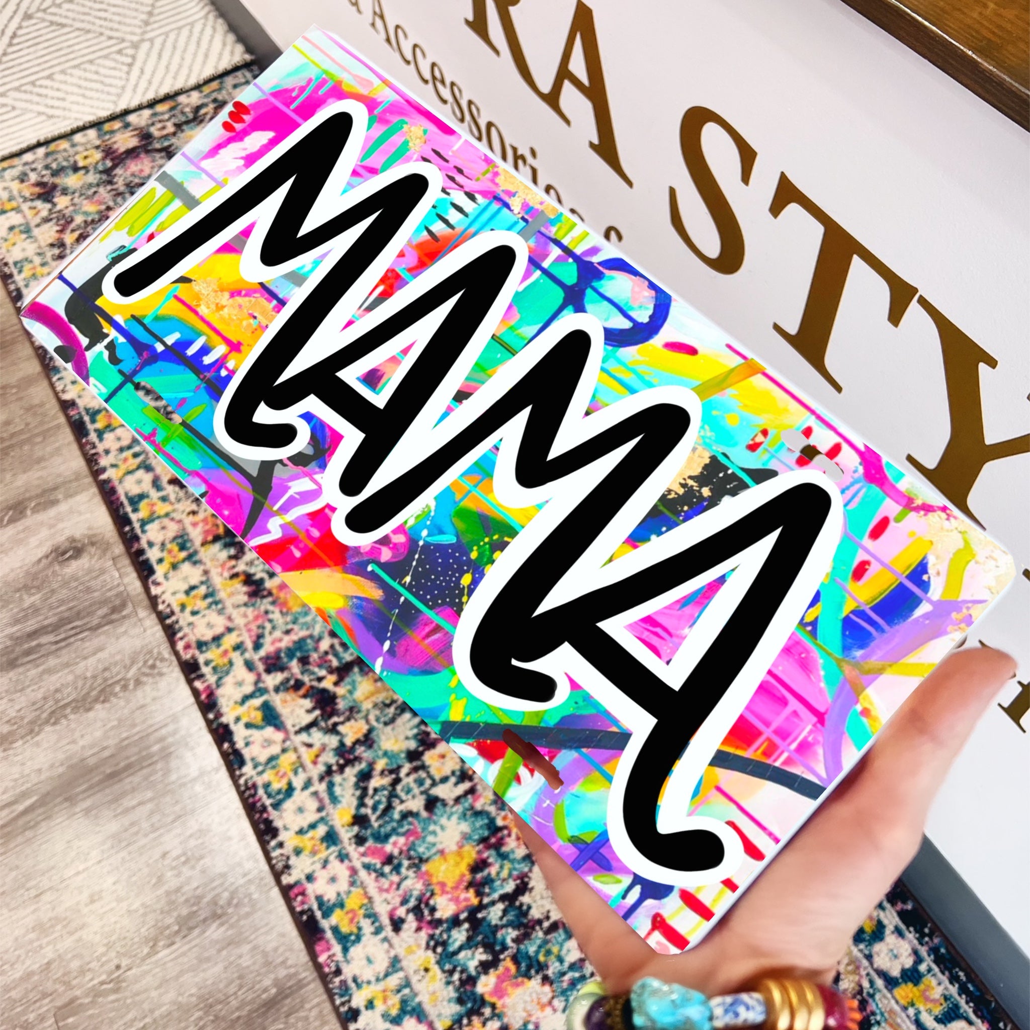 Mama Abstract License Plate