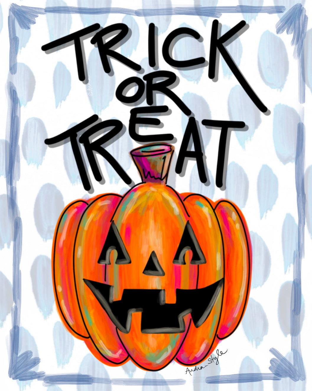 Trick Or Treat Jack-O-Lantern Pumpkin Canvas