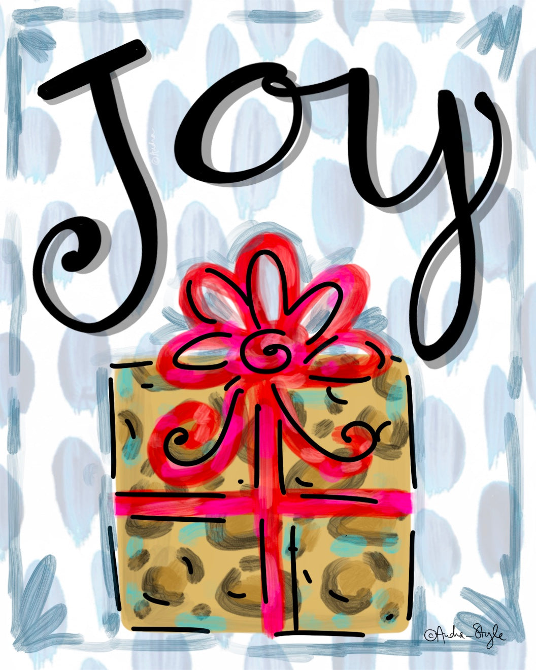 Christmas Canvas - Joy - Leopard Gift