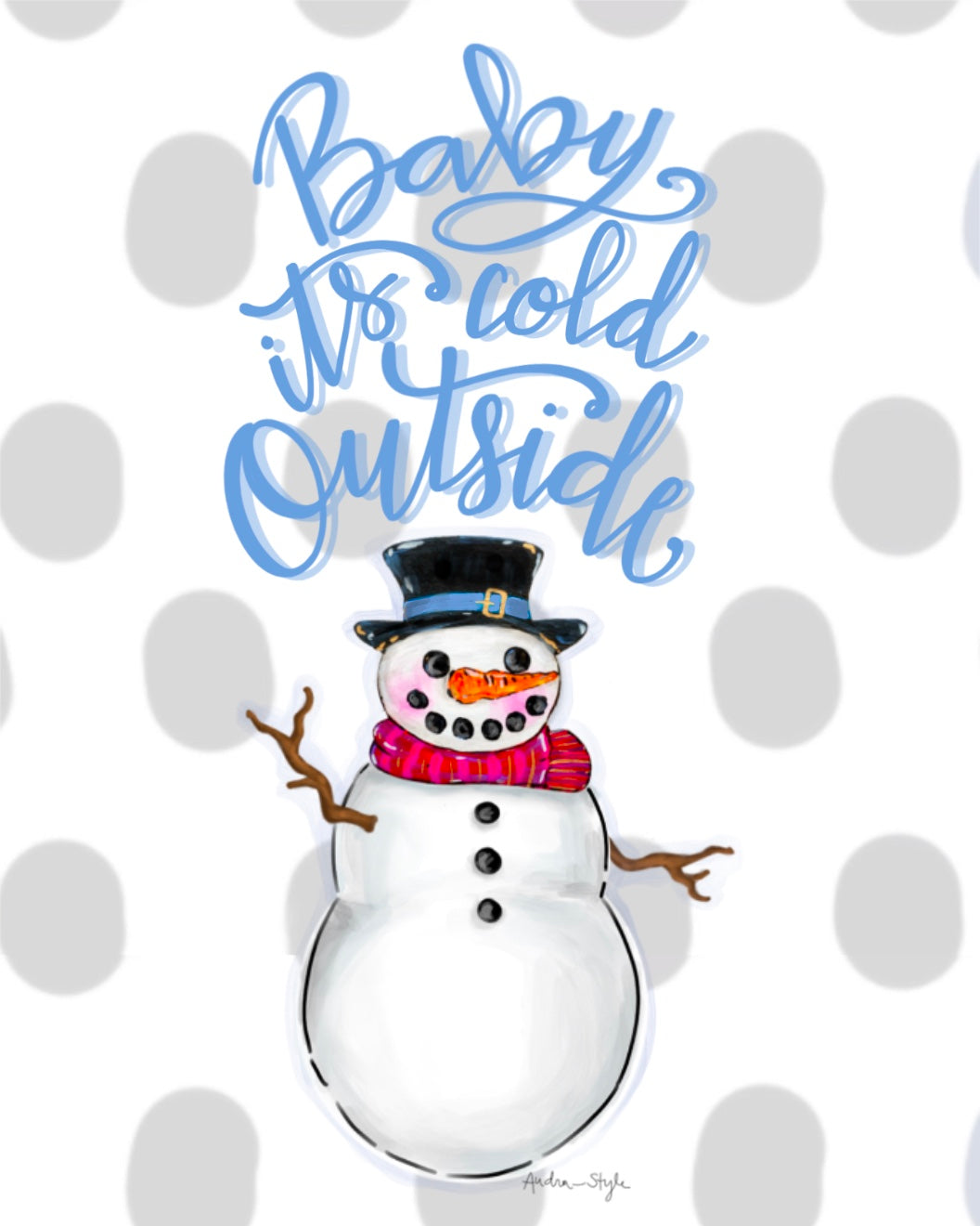 Christmas Canvas - Baby It's Cold Outside Snowman