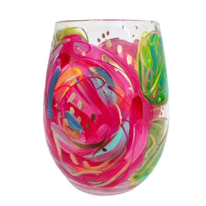 Flowers Stemless Wine Glass
