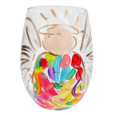 Abstract Angel Stemless Wine Glass