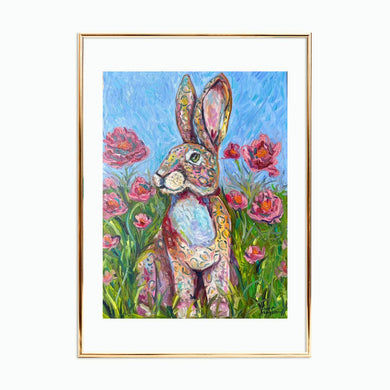 Leopard Bunny Reproduction Print - On Paper or Canvas