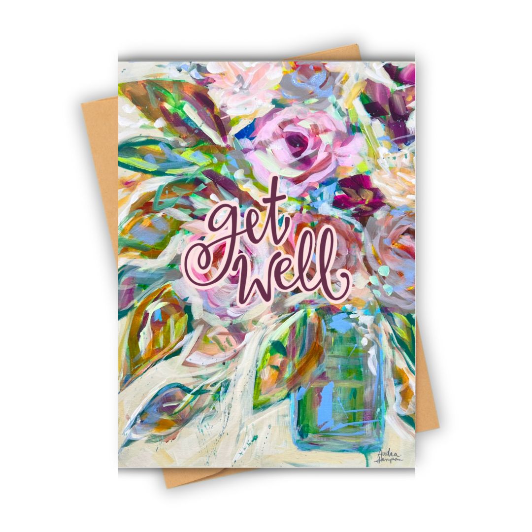 Get Well Pastel Floral Greeting Card