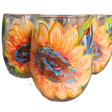 Load image into Gallery viewer, Hand Painted Sunflower Stemless Wine Glass