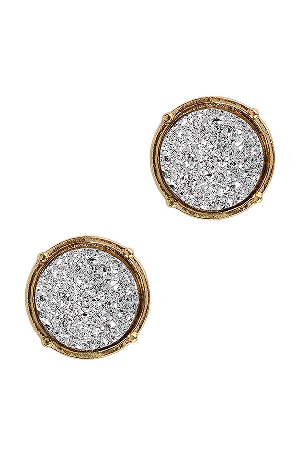 FE1921 - DRUZY ROUND POST EARRINGS: TEAL