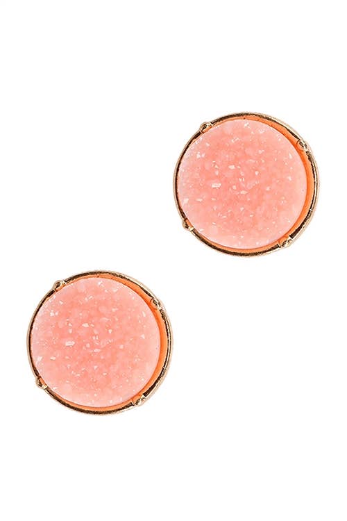 FE1921 - DRUZY ROUND POST EARRINGS: Blue