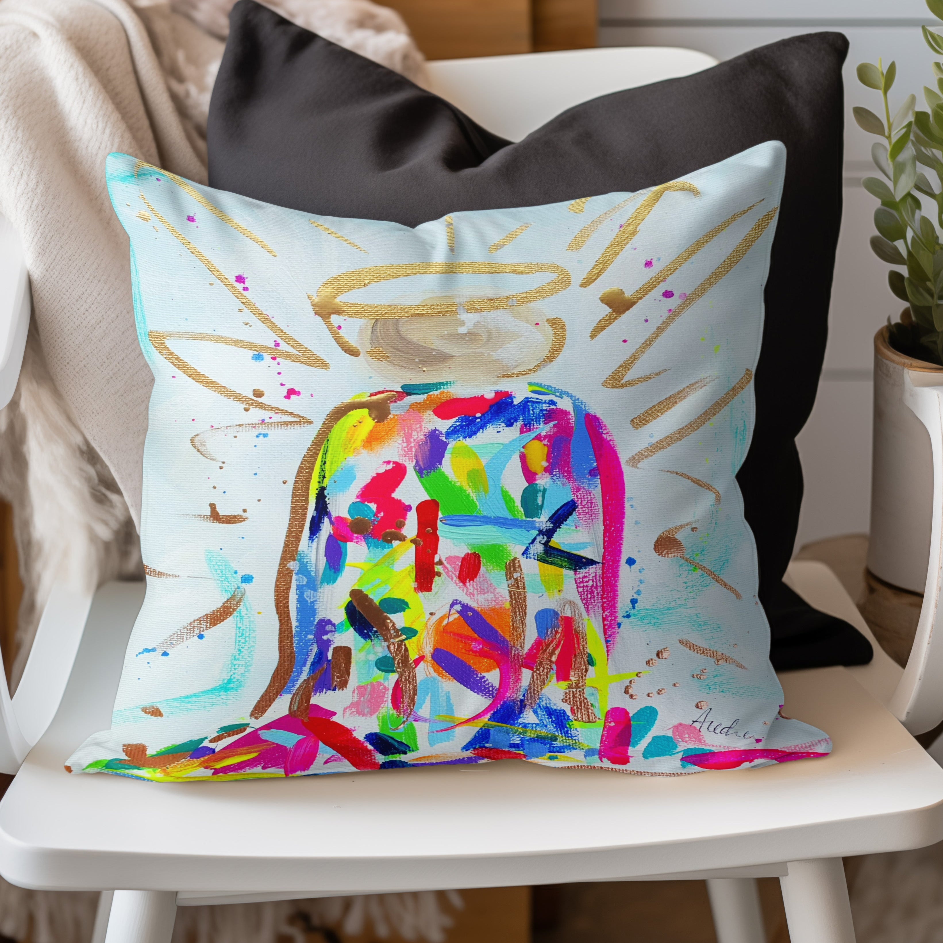 Abstract Angel Throw Pillow