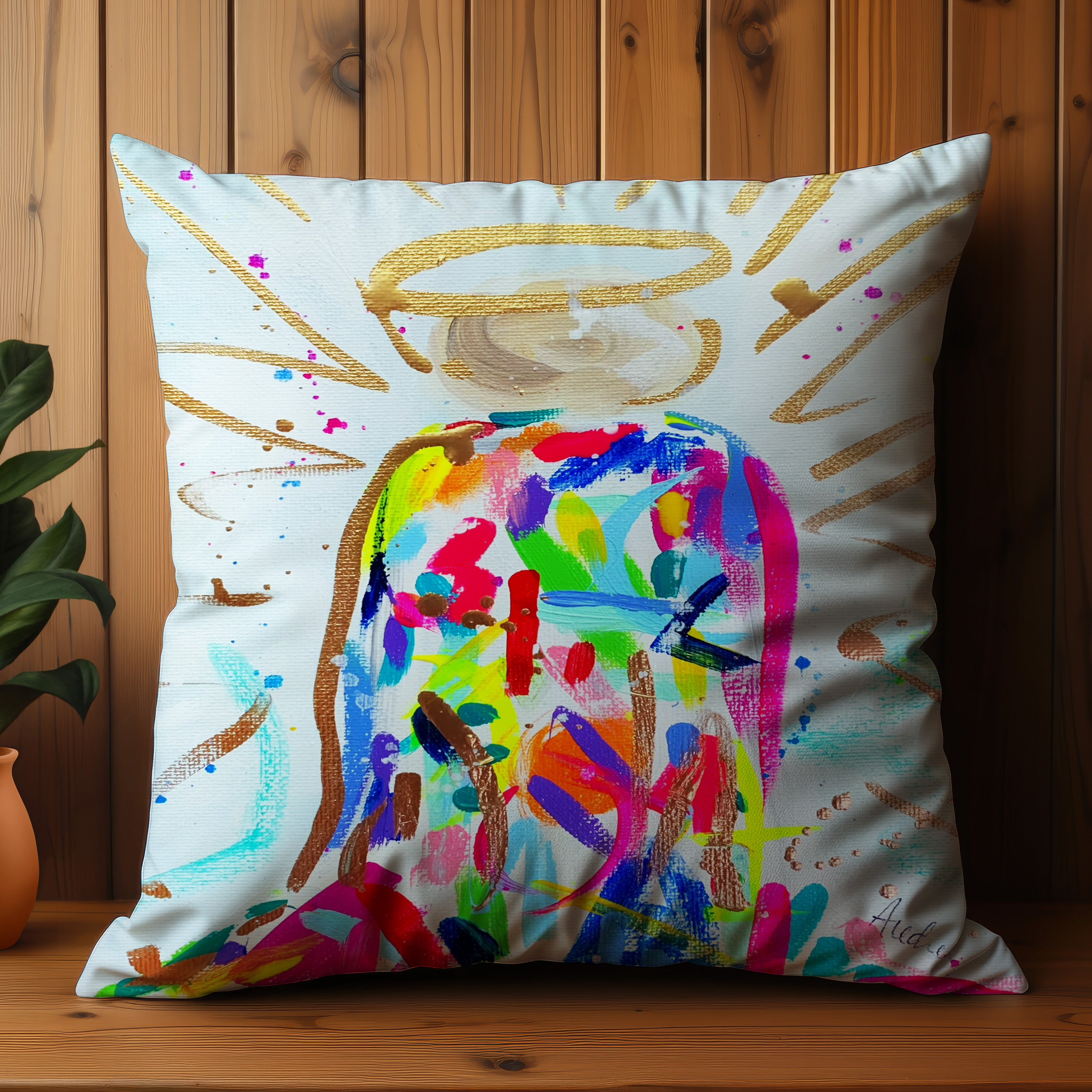 Abstract Angel Throw Pillow