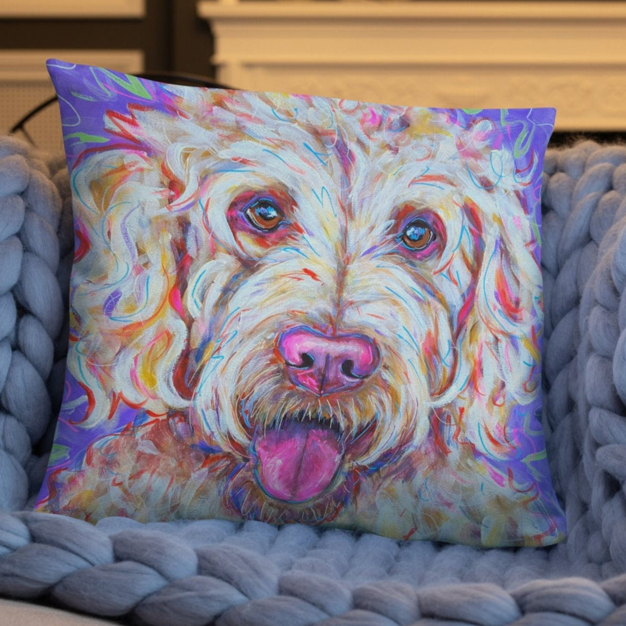 Goldendoodle Throw Pillow - 18x18"