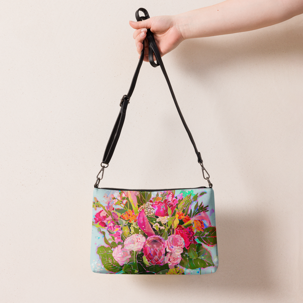 Brass Vase Floral Crossbody Bag