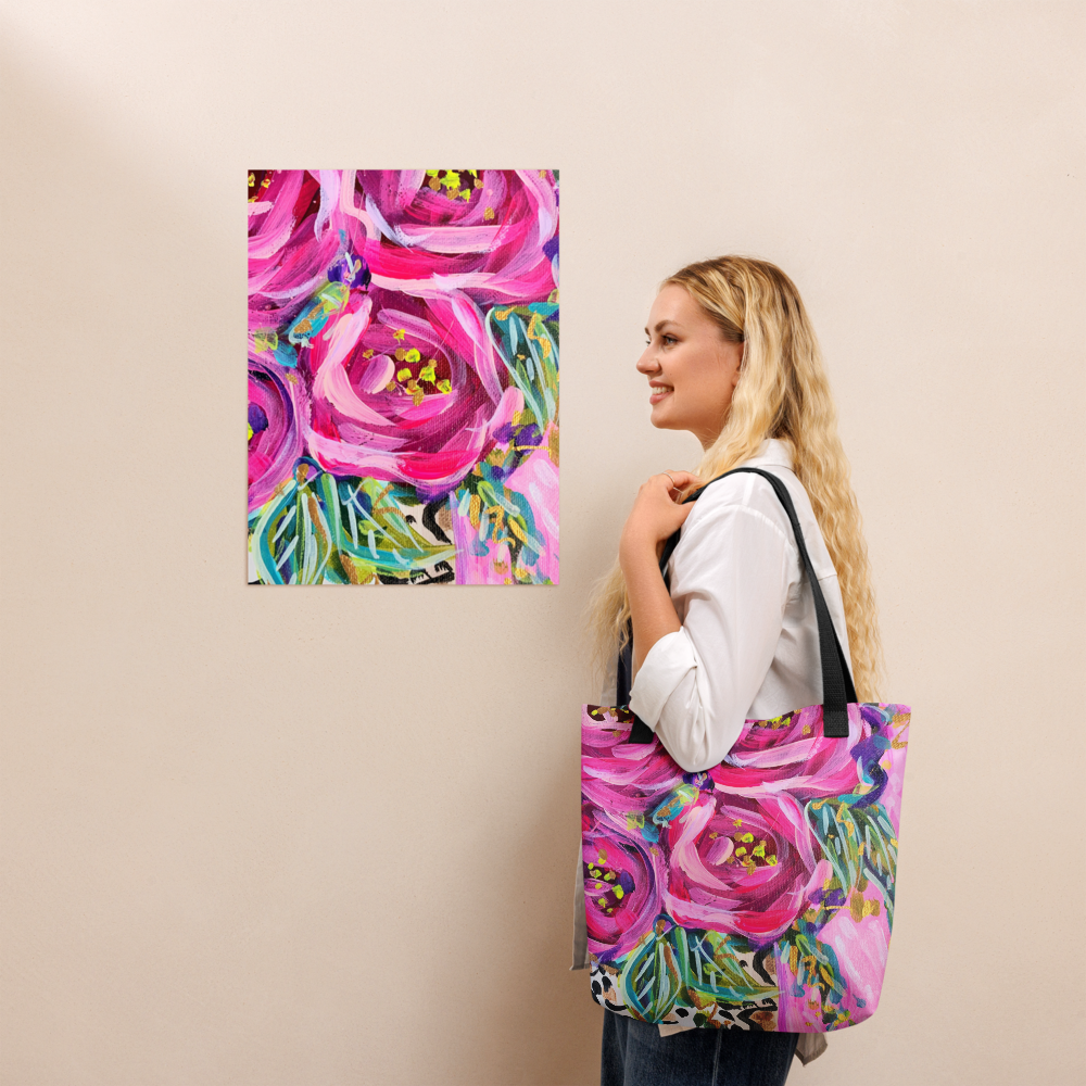 Rose Leopard Tote bag