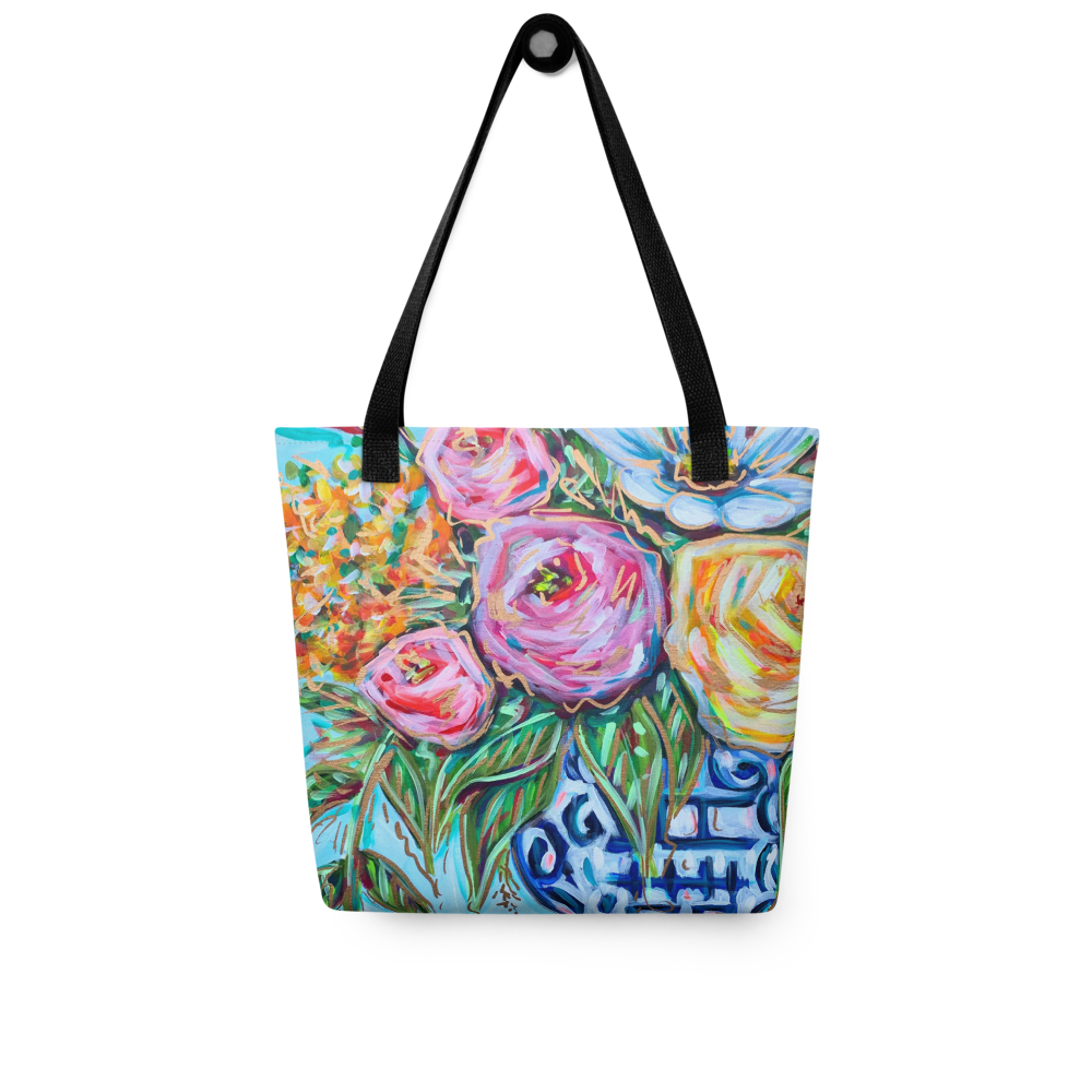 Floral Ginger Jar Tote bag