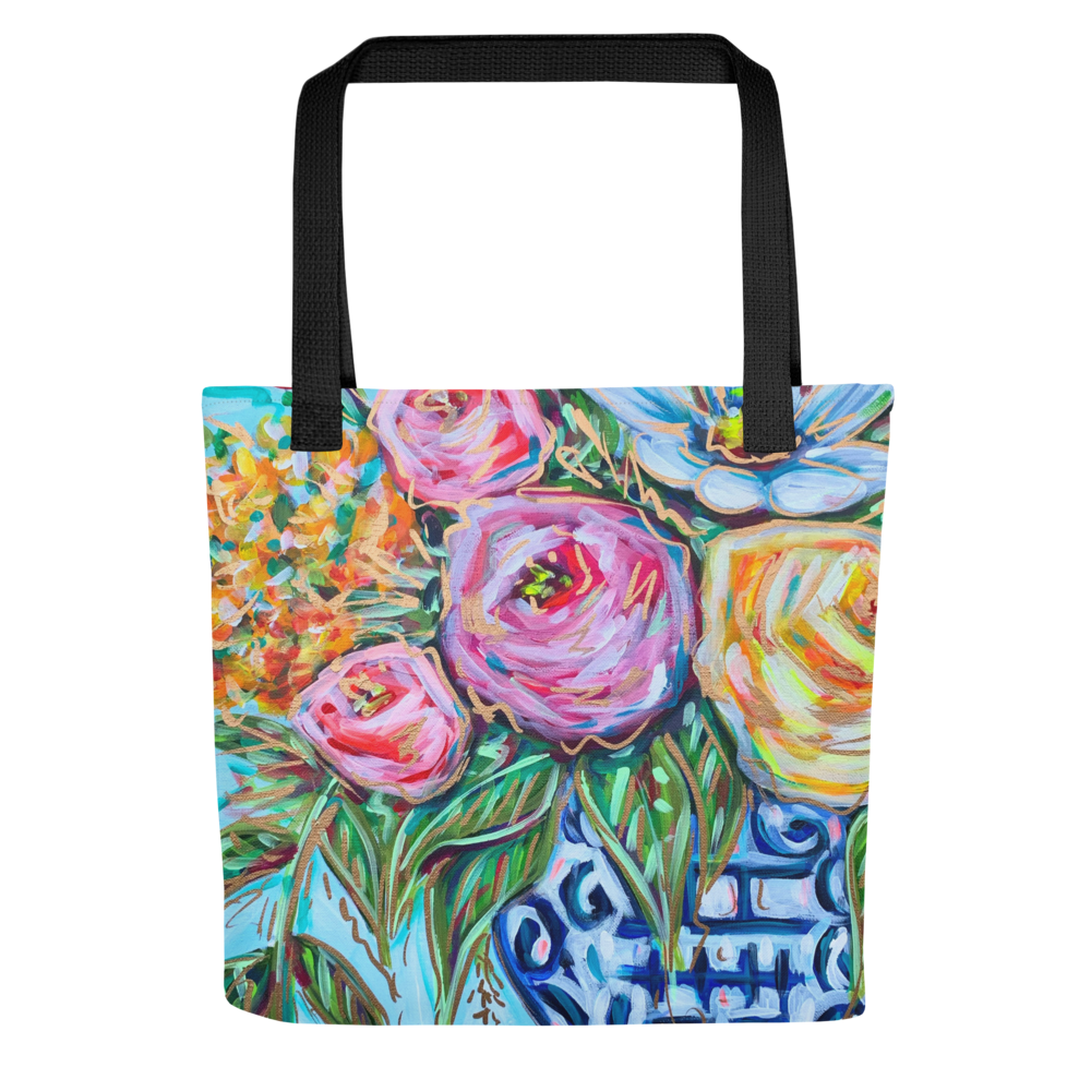 Floral Ginger Jar Tote bag