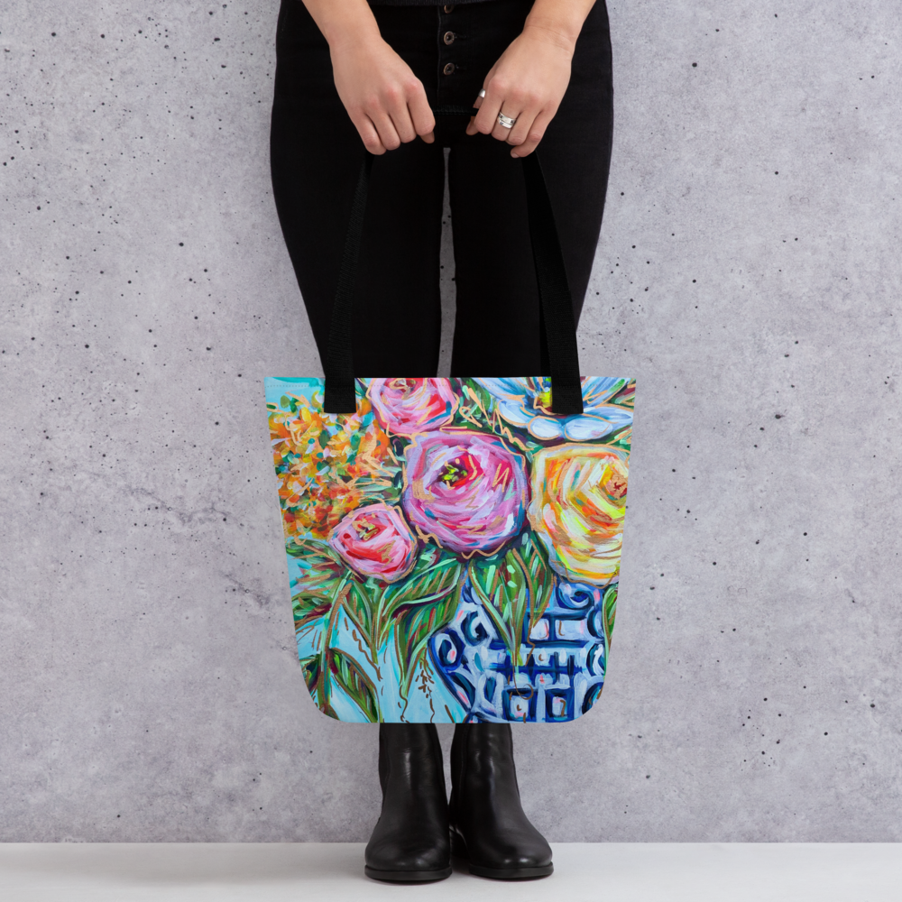 Floral Ginger Jar Tote bag