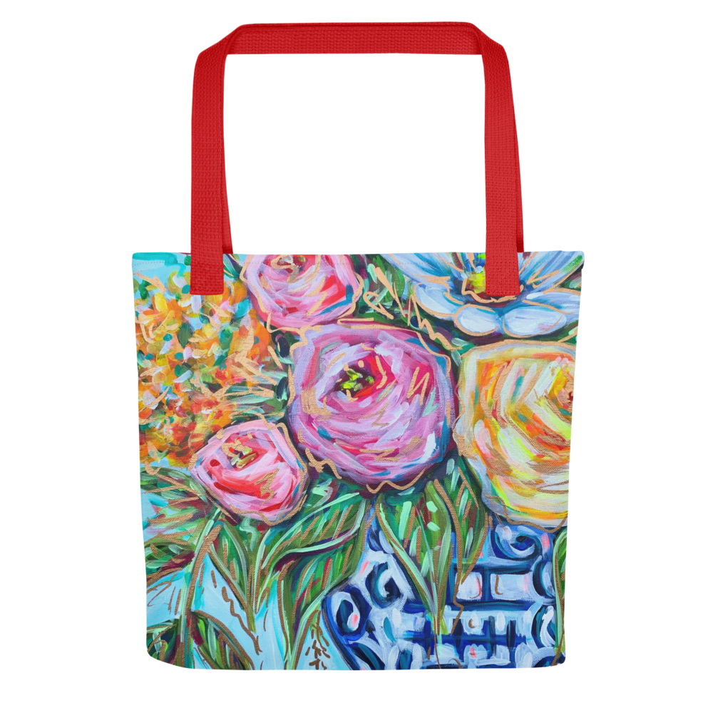 Floral Ginger Jar Tote bag