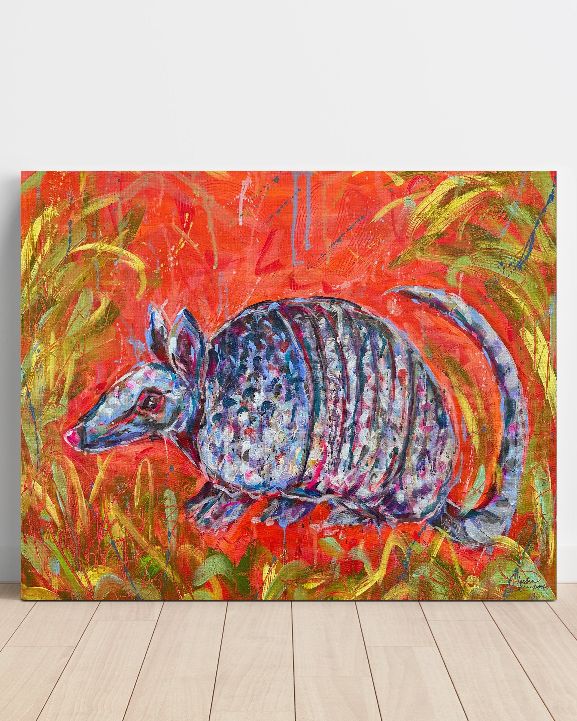 Armadillo Print on Paper or Canvas - Western Desert Texas Decor, Maximalist Art Poster