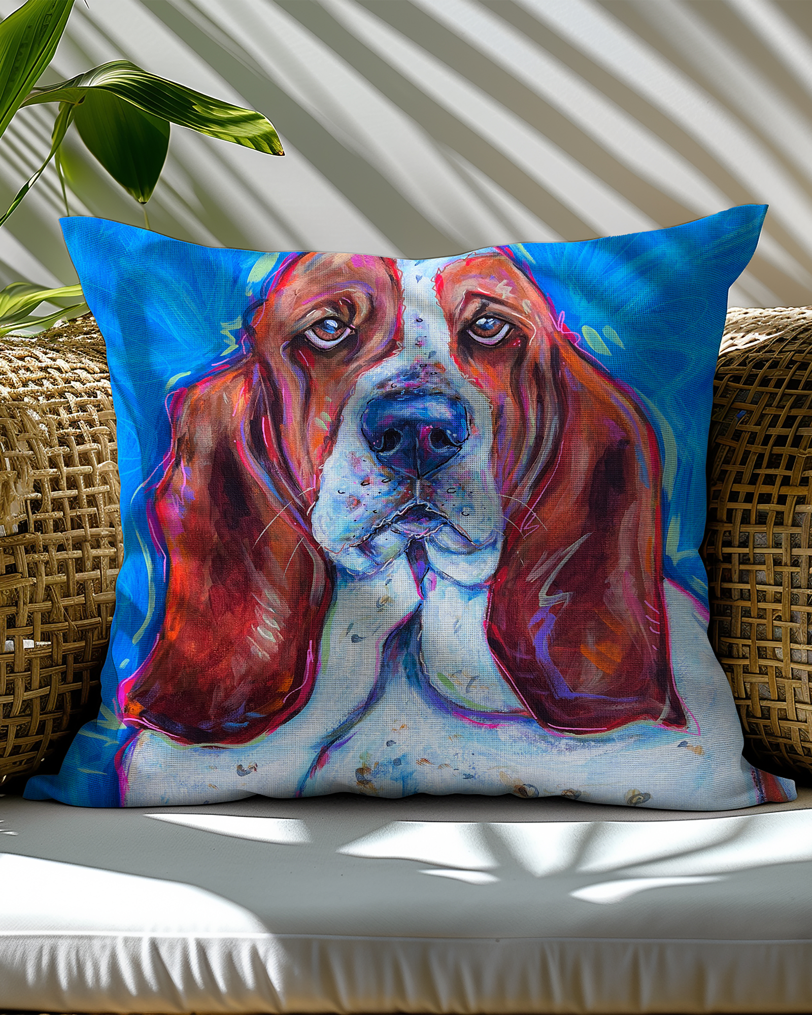 Bassett Hound 18x18" Throw Pillow