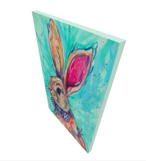 Benny Bunny Reproduction Print - On Paper or Canvas - Nursery, Dopamine Decor, Wall Art Poster