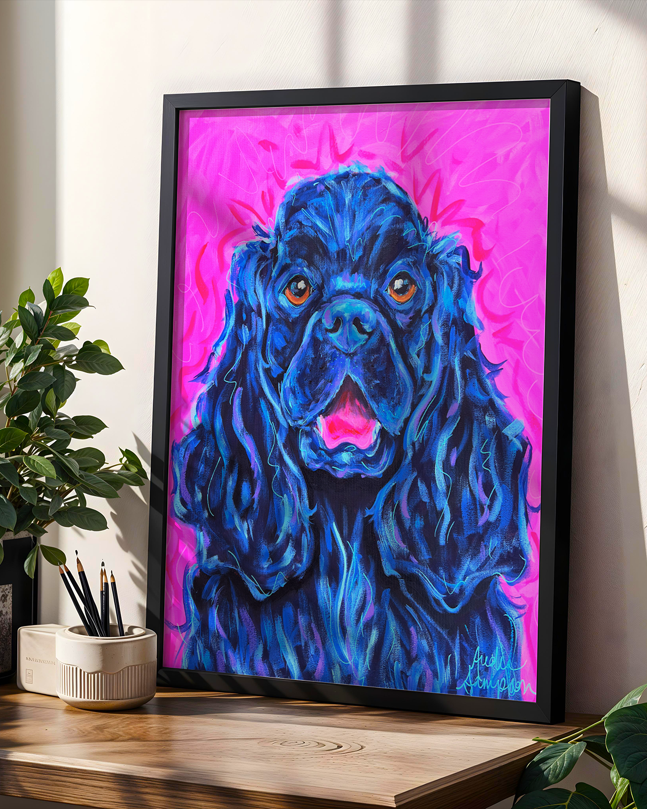 Cocker Spaniel Print on Paper or Canvas - Pet Art, Dog Poster, Colorful Wall Art, Dog Gift, Dopamine Decor