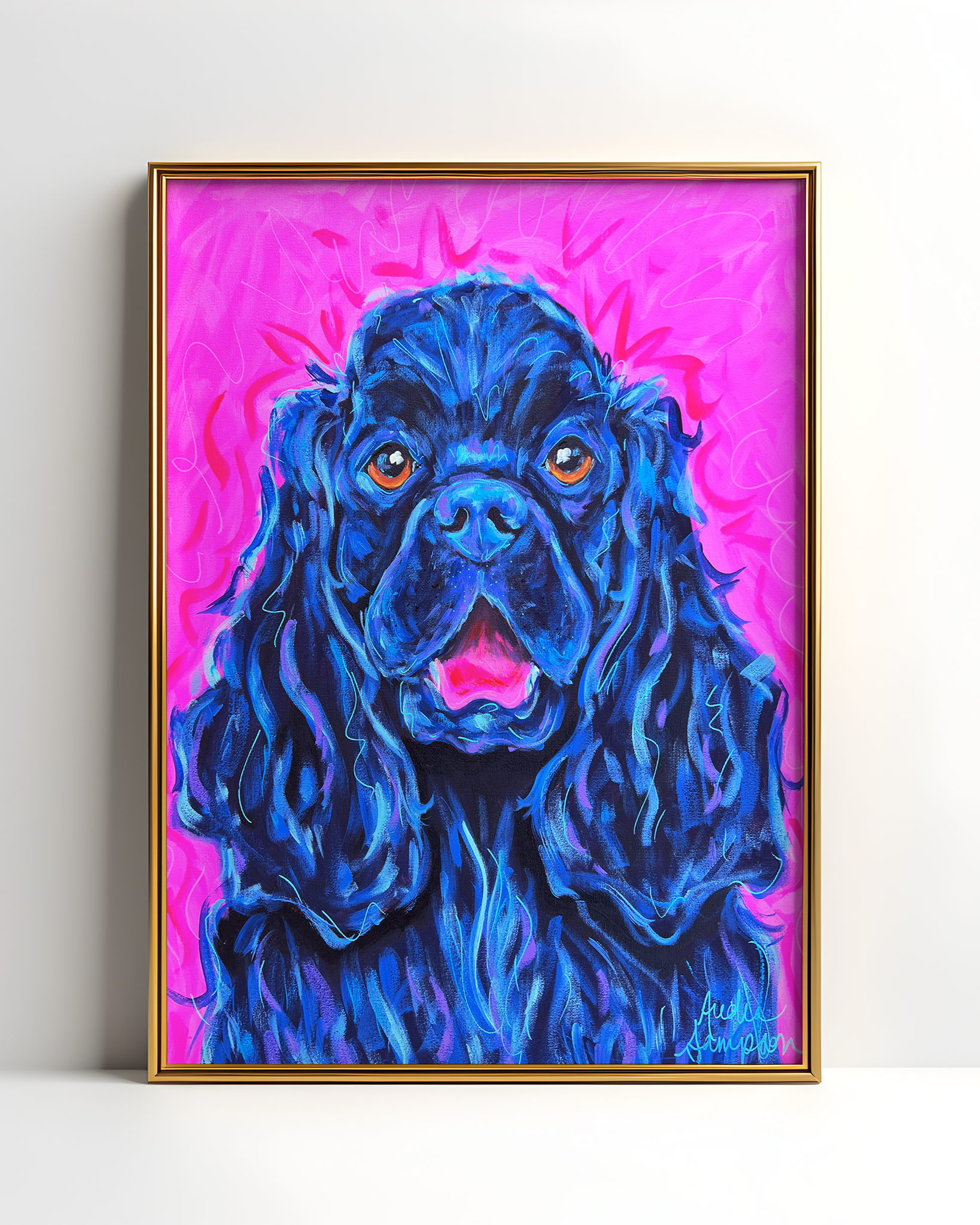 Cocker Spaniel Print on Paper or Canvas - Pet Art, Dog Poster, Colorful Wall Art, Dog Gift, Dopamine Decor