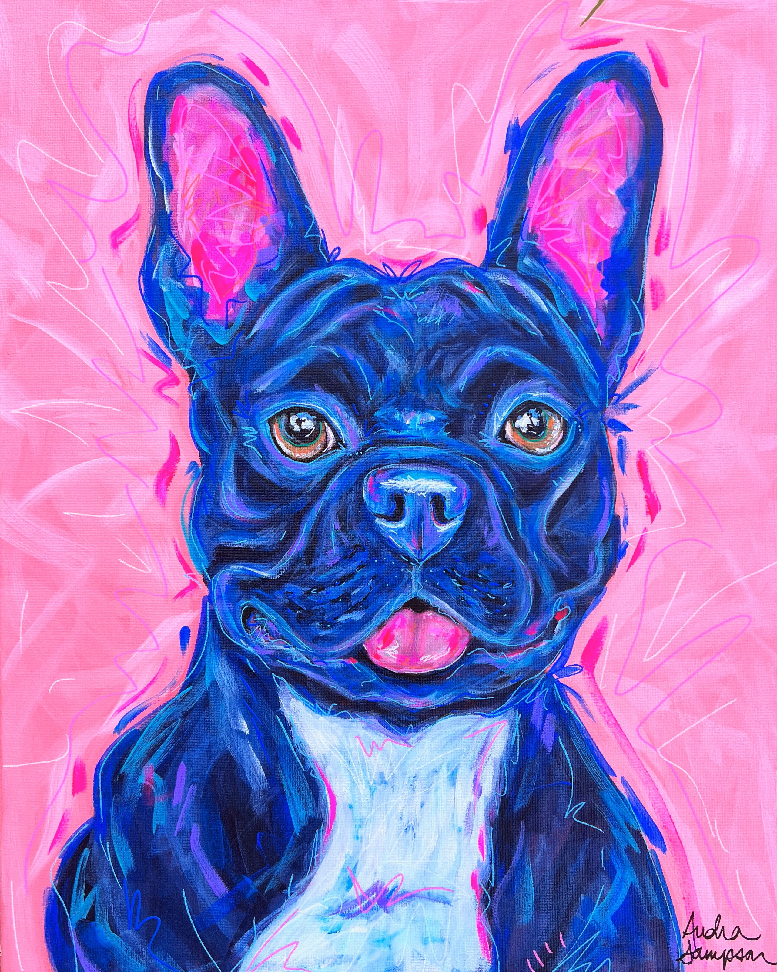 Black French Bulldog Reproduction Print