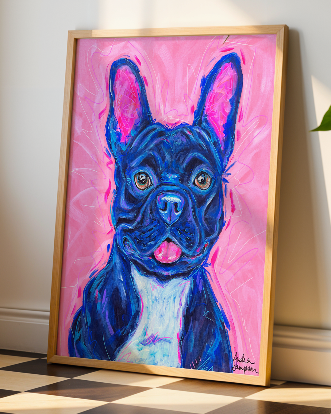 French Bulldog Print on Paper or Canvas - Pet Art, Dog Poster, Colorful Wall Art, Dog Gift, Dopamine Decor