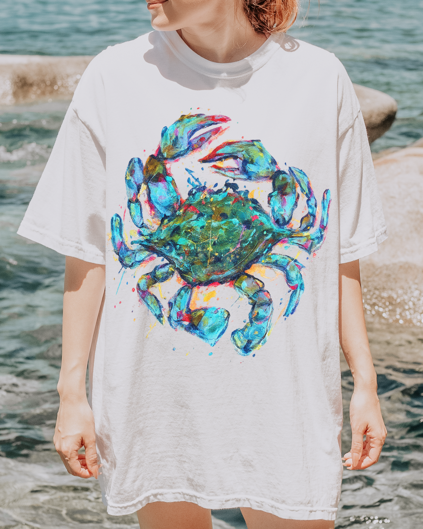 Blue Crab T-Shirt | Colorful Coastal Graphic Tee