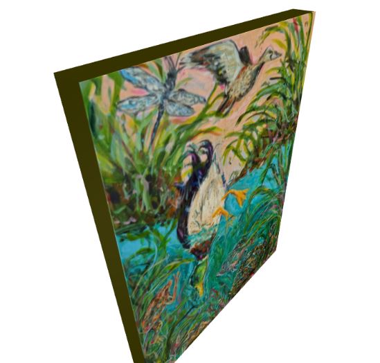 Bottoms Up - Mallard Duck Art Print Coastal Wetlands Canvas Print