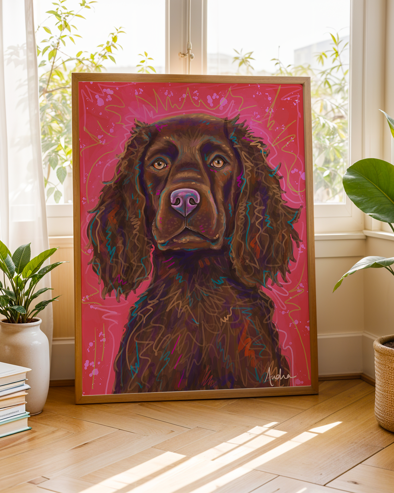 Boykin Spaniel Print on Paper or Canvas - Pet Art, Dog Poster, Colorful Wall Art, Dog Gift, Dopamine Decor