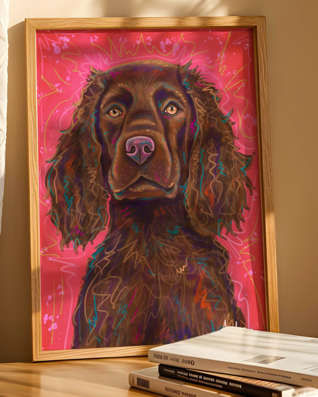 Boykin Spaniel Print on Paper or Canvas - Pet Art, Dog Poster, Colorful Wall Art, Dog Gift, Dopamine Decor