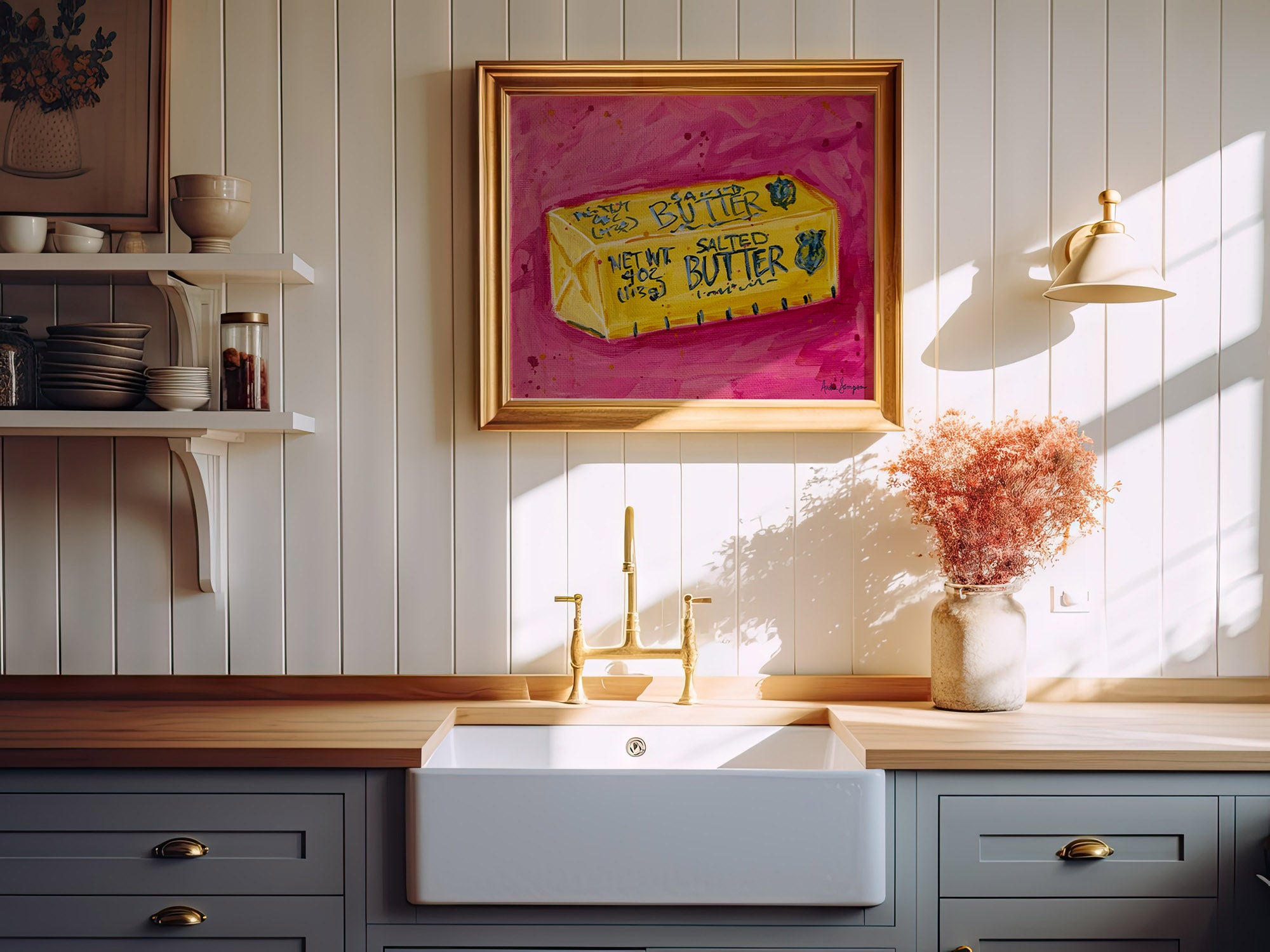 Salted Butter Art Print | Bold Colorful Southern Kitchen Wall Art