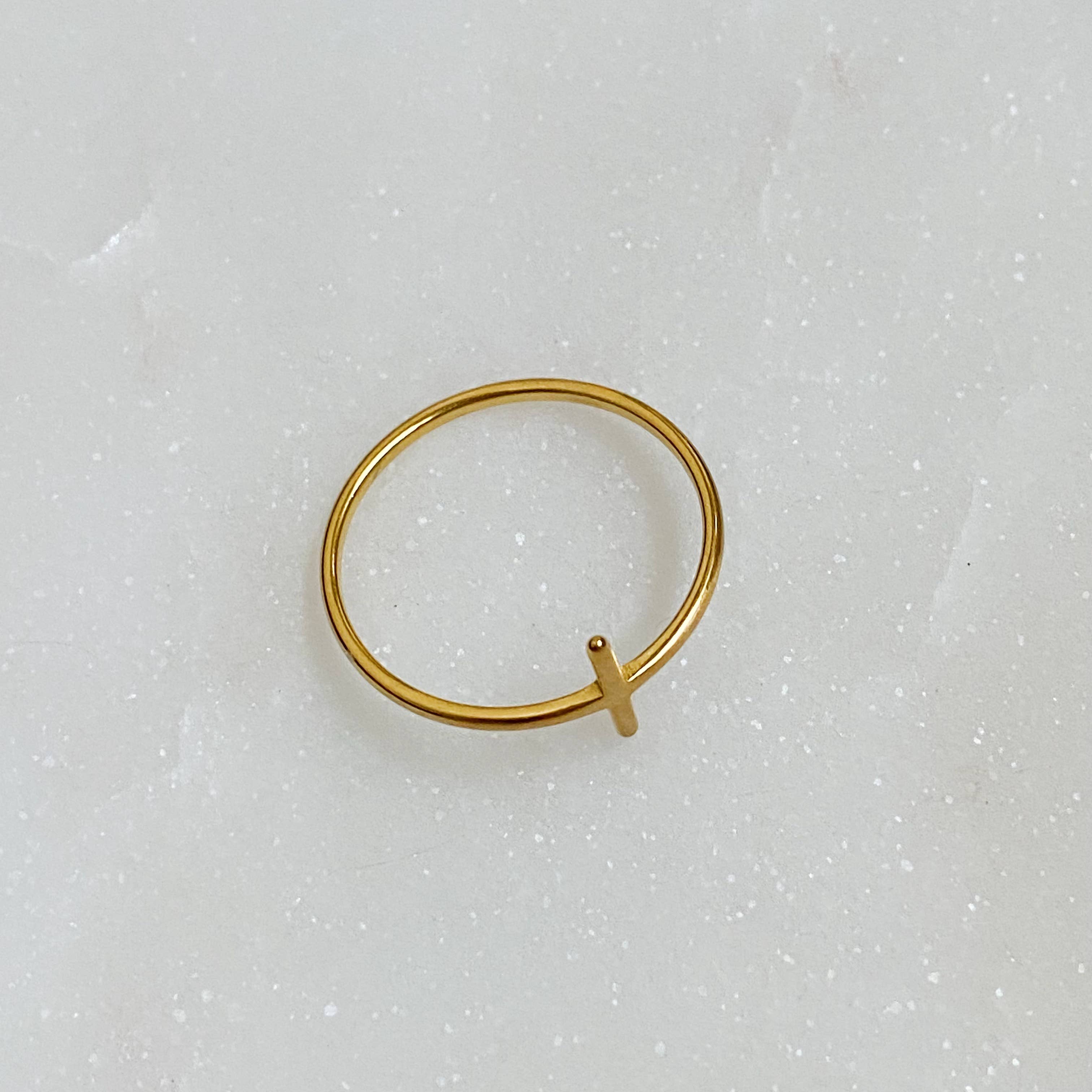 Side Cross Ring: Gold